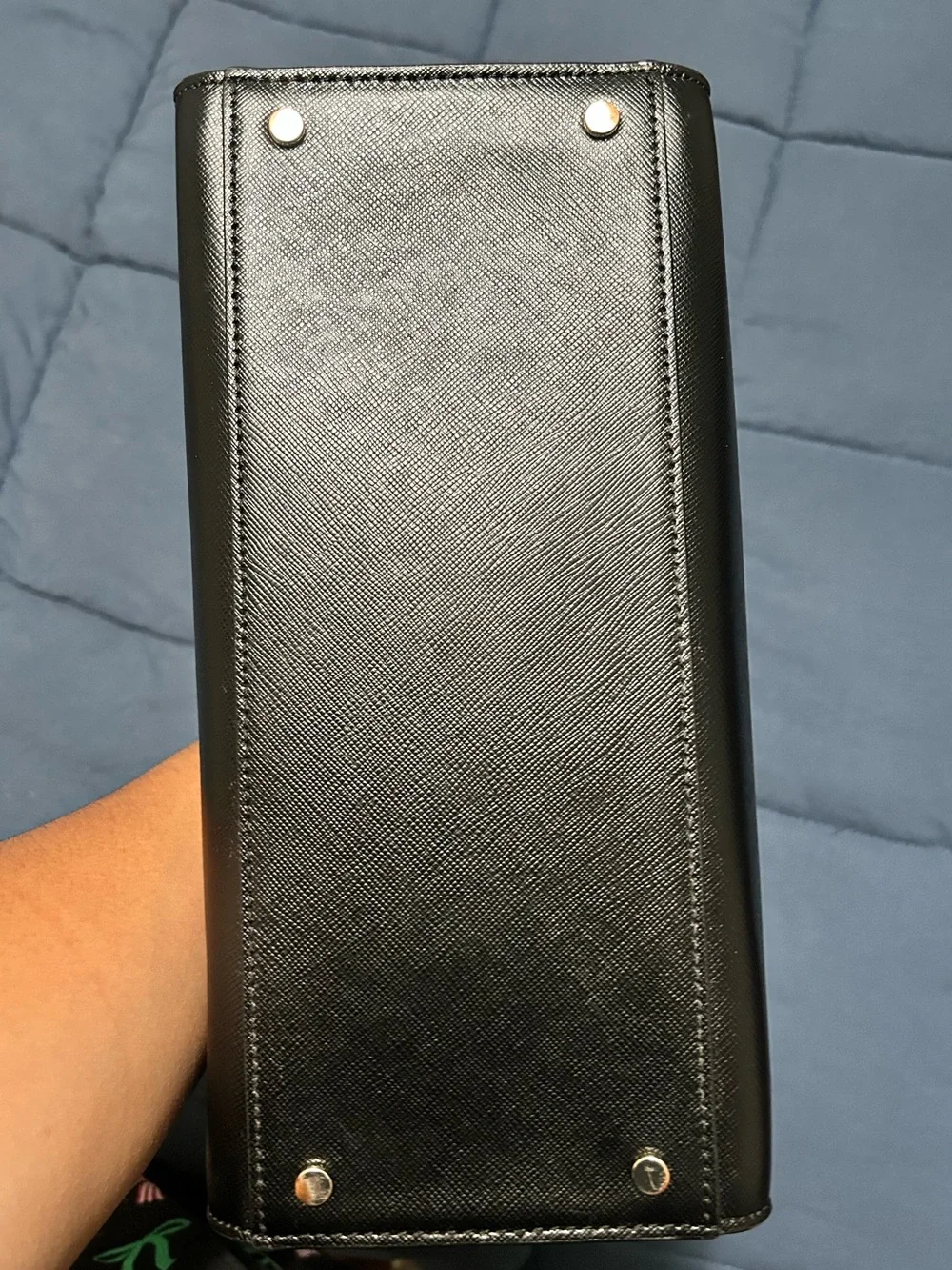 kate spade New York Black Leather Satchel with Gold Hardware